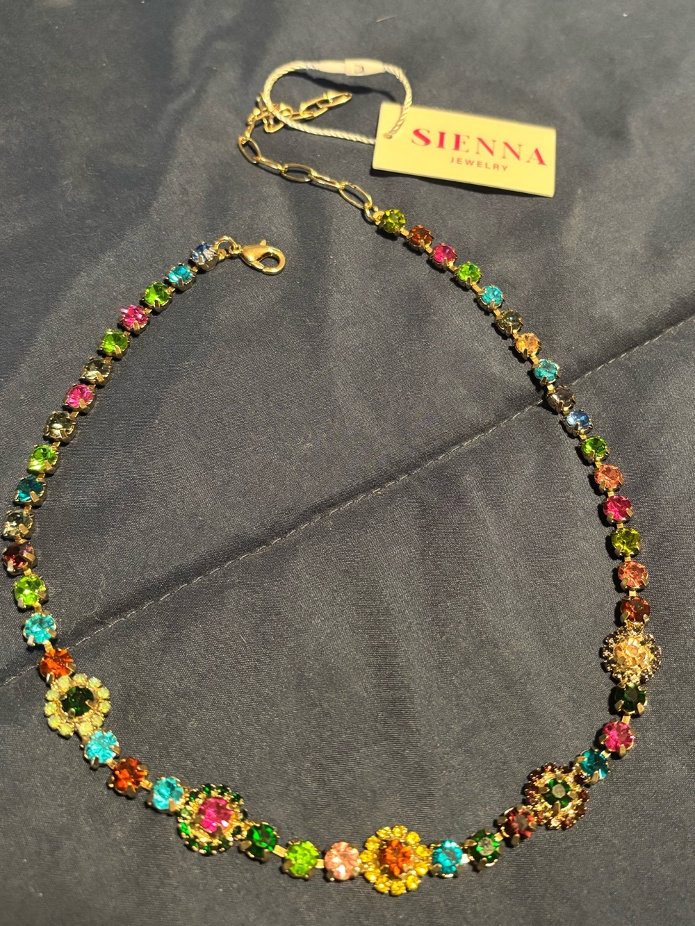 Sienna by TOVA Multicolor Crystal Floral Necklace - Women Jewelry